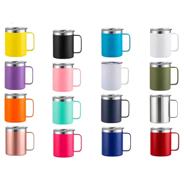 12 oz Insulated Coffee Mug Tumbler with Handle Sliding Lid