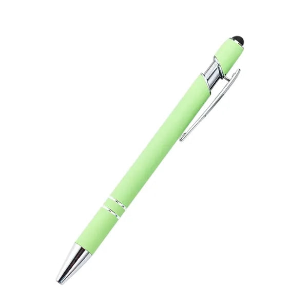 Streamlined Metal Ballpoint Pen With Double Ring Accents