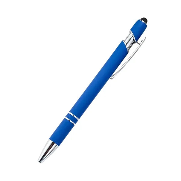 Streamlined Metal Ballpoint Pen With Double Ring Accents