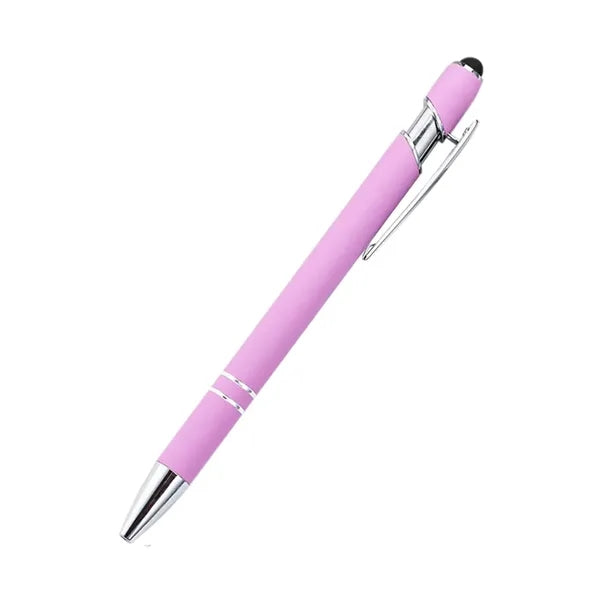 Streamlined Metal Ballpoint Pen With Double Ring Accents