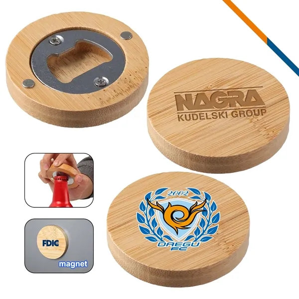 Qubaz 2in1 Bamboo Magnetic Bottle Opener