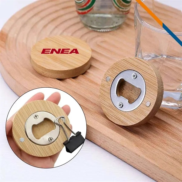 Qubaz 2in1 Bamboo Magnetic Bottle Opener