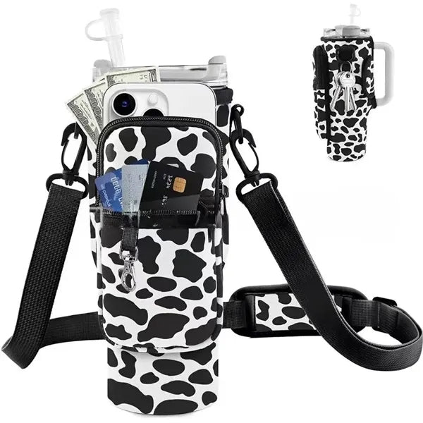 Water Bottle Carrier Bag with Phone Pocket for 40oz