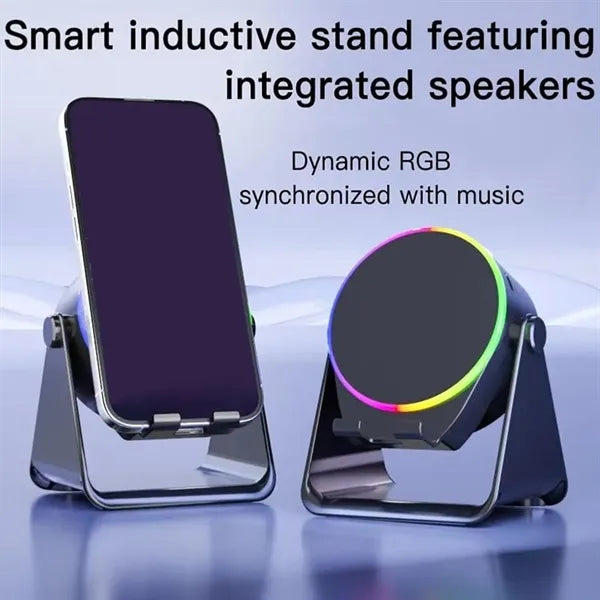 Wireless Induction Phone Stand with Bluetooth Speaker