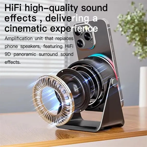 Wireless Induction Phone Stand with Bluetooth Speaker
