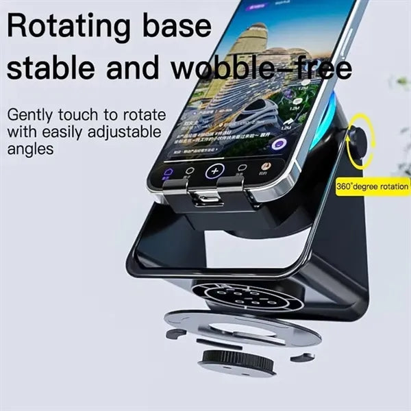 Wireless Induction Phone Stand with Bluetooth Speaker