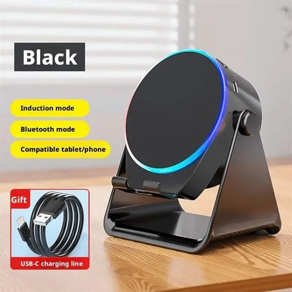 Wireless Induction Phone Stand with Bluetooth Speaker