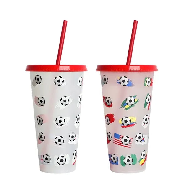 Color Changing Cups With Lid and Straw