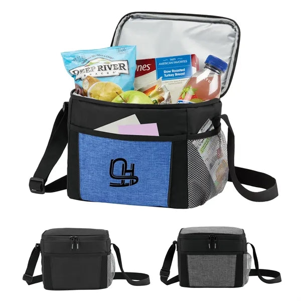 Oxford Cloth 9 Can Lunch Cooler Bag With Front Pocket