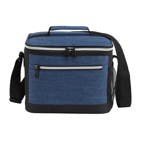 9 Can Oxford Cloth Lunch Cooler Bag With Front Zipper Pocke