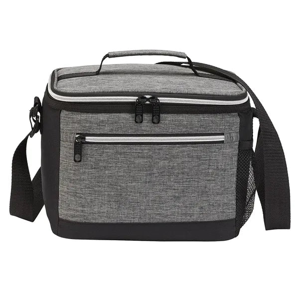 9 Can Oxford Cloth Lunch Cooler Bag With Front Zipper Pocke