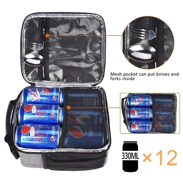 12 Can Oxford Cloth Lunch Cooler Tote Bag
