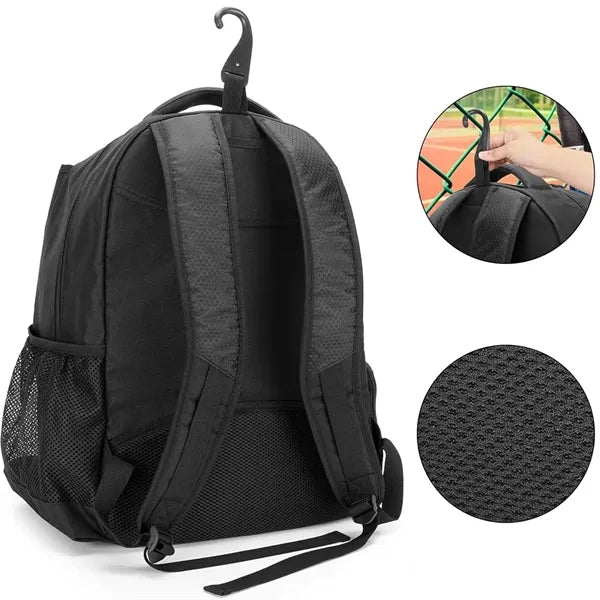 Polyester Tennis Backpack With Multi Pocket And Shoe Storage