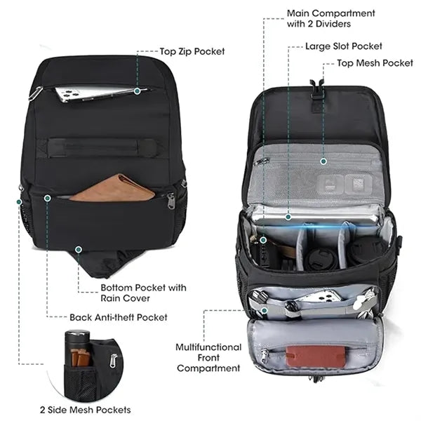 Polyester Camera Bag With Multi Detachable Compartment