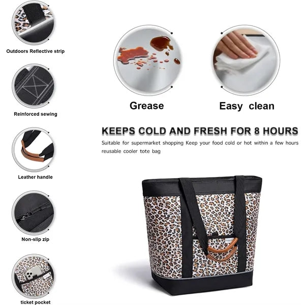 Waterproof Insulated Lunch Cooler Bag Grocery Handle Tote