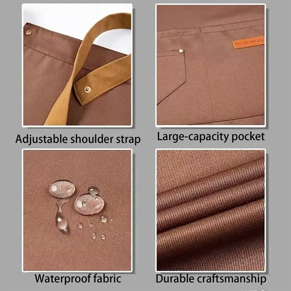 Water Resistant Apron with H Strap and Pockets