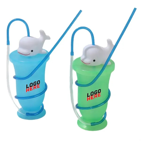 Plastic Smoothie Kids Water Bottle Cup With Lid And Straw.