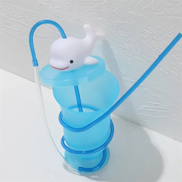Plastic Smoothie Kids Water Bottle Cup With Lid And Straw.