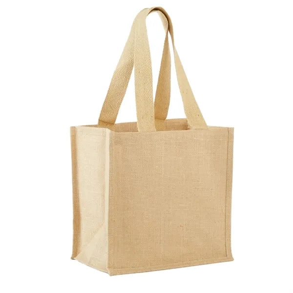 Jute Grocery Tote with Wide Bottom
