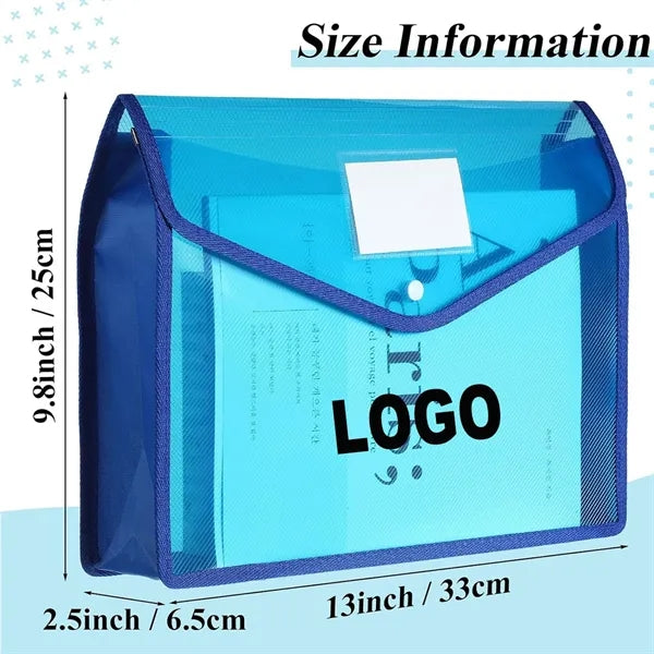 A4 Document Organizer with Snap Closure and Pocket