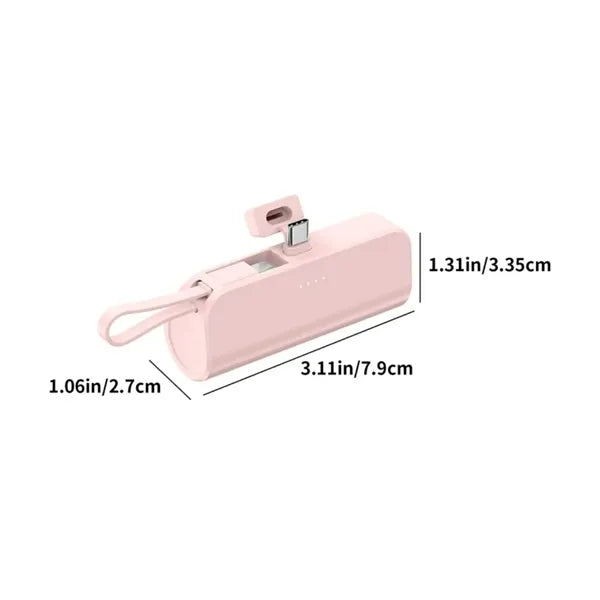 5000mAh Mini Portable Power Bank w/ Type-C & Lightning Ports