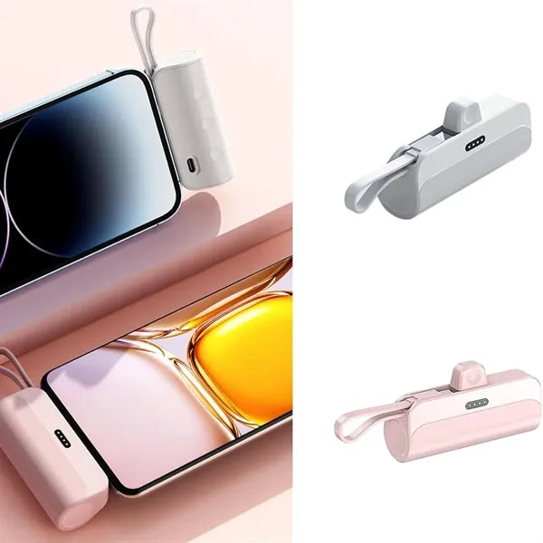 5000mAh Mini Portable Power Bank w/ Type-C & Lightning Ports