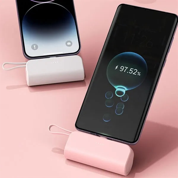 5000mAh Mini Portable Power Bank w/ Type-C & Lightning Ports