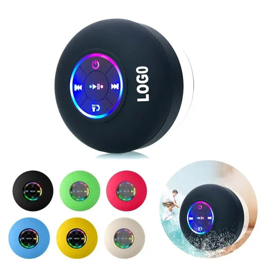 Waterproof Bluetooth Speaker with LED Light and Suction Cup