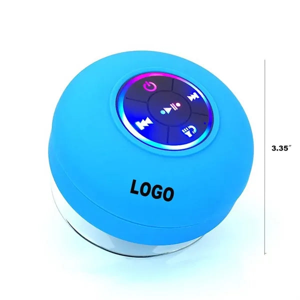 Waterproof Bluetooth Speaker with LED Light and Suction Cup