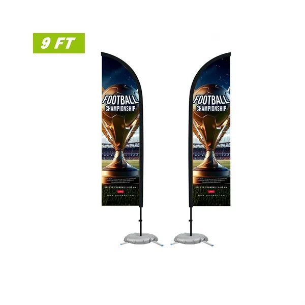 9' Feather Flag Kit-Double Sided With Cross Base&Water Bag