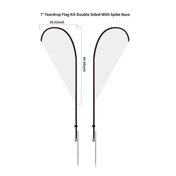 7' Teardrop Flag Kit-Double Sided With Optional Base