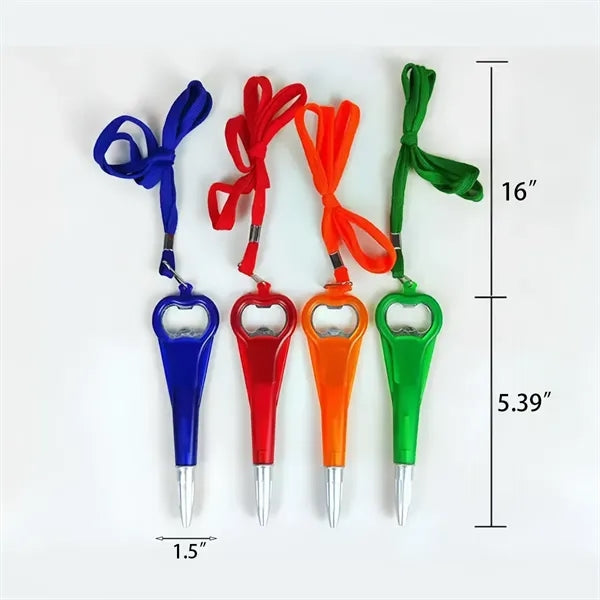 Multi-Functional Lanyard Bottle Opener Ballpoint Pen