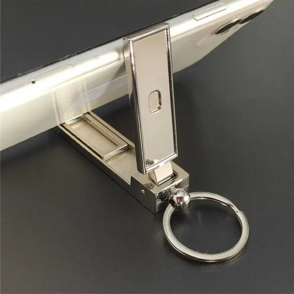 Zinc Alloy Heavy-Duty Bag Hook Phone Stand With Keyring