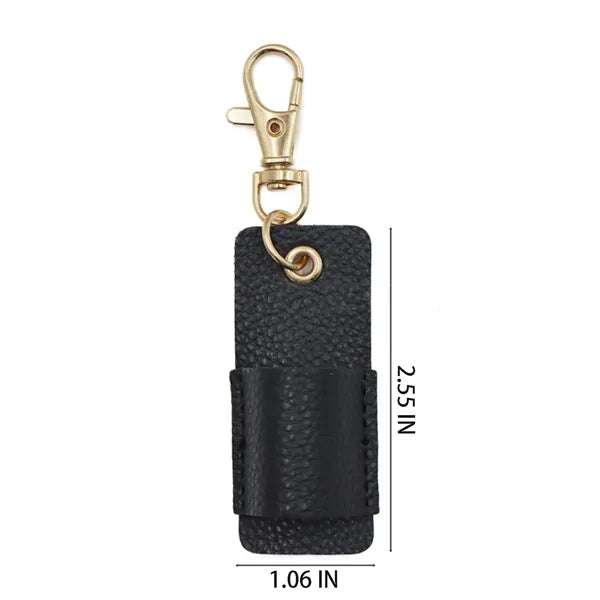 Leather Keychain With Pen Clip