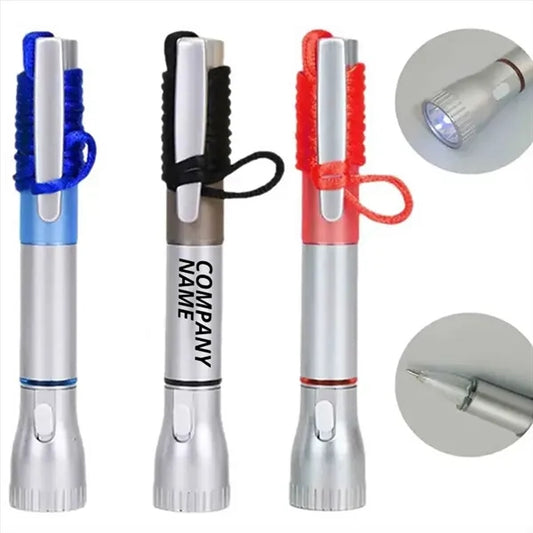 LED Flashlight Pen with Clip and Lanyard