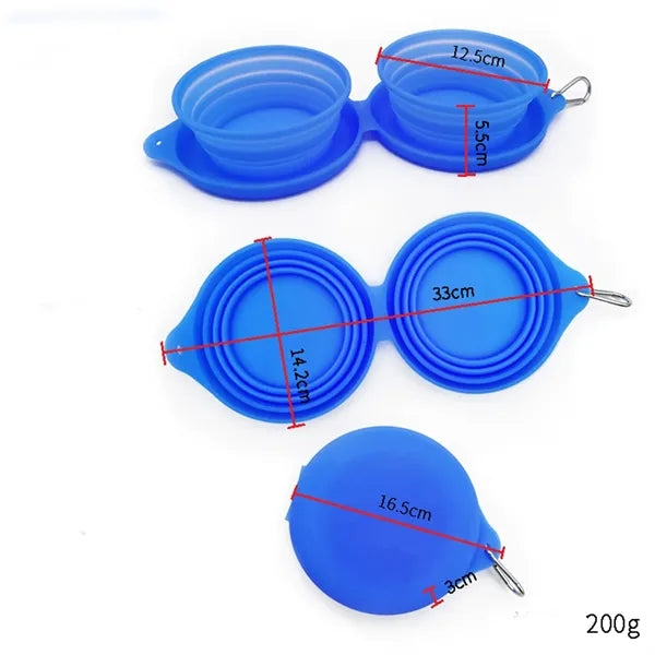 Collapsible 2-in-1 Pet Food and Water Bowl
