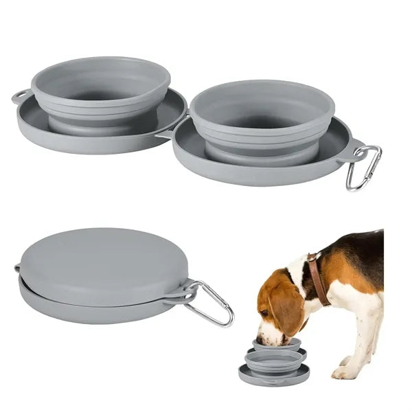 Collapsible 2-in-1 Pet Food and Water Bowl
