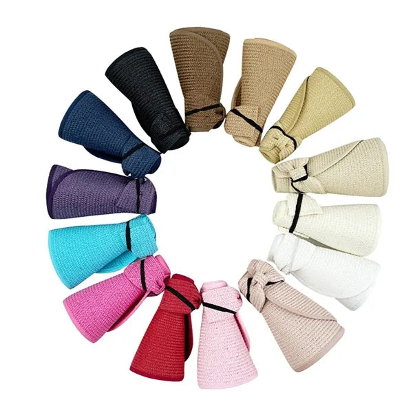 Foldable Straw Sun Visor Hat for Women