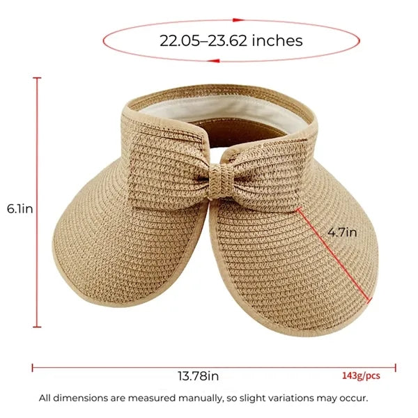 Foldable Straw Sun Visor Hat for Women