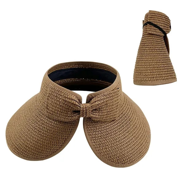 Foldable Straw Sun Visor Hat for Women