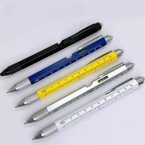 9-in-1 Metal Multi-Tool Pen with LED Light & Stylus