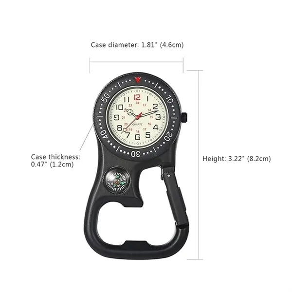 Multifunction Clip-On Fob Watch