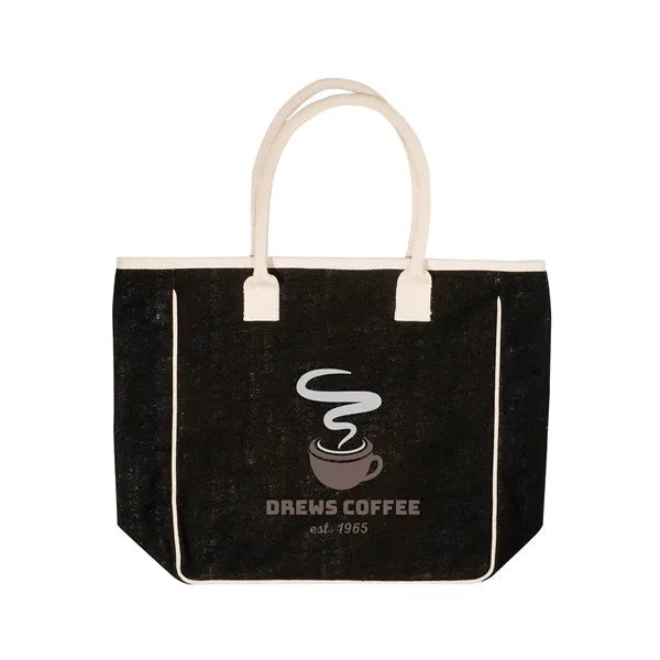 Seville Jute & Canvas Tote Bag