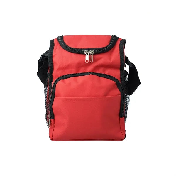 600D Polyester Tote Cooler Lunch Bag With 2 Zipper Pockets