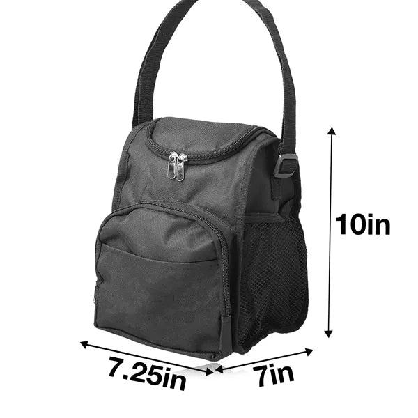 600D Polyester Tote Cooler Lunch Bag With 2 Zipper Pockets