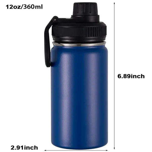 12 oz Stainless Steel Water Bottles with Spout Lid
