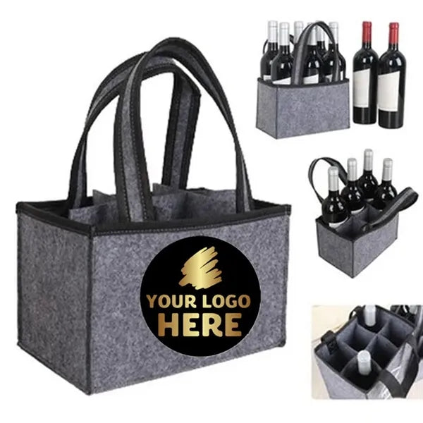 6 Bottles Wine Felt Bag 9.45 X 5.91 X 5.91Inch