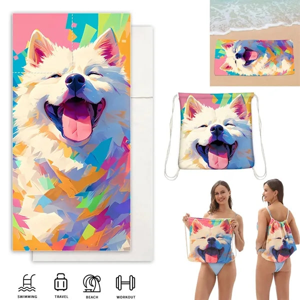 2-in-1 Foldable Beach Towel Backpack