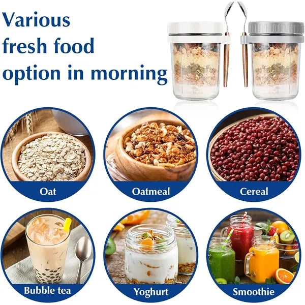 13oz Lead Free Glass Jars With Spoon