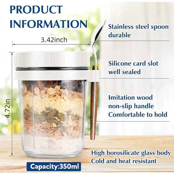 13oz Lead Free Glass Jars With Spoon